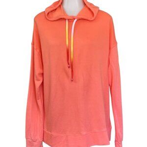 Anthropologie Sundry Neon Orange Ombre Rainbow Drawstring Hoodie Women's 1 S